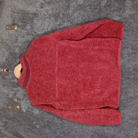 L.L. Bean Rust Pullover Fleece Vintage 4 Snap Button Closure Womens Large - Picture 3 of 6